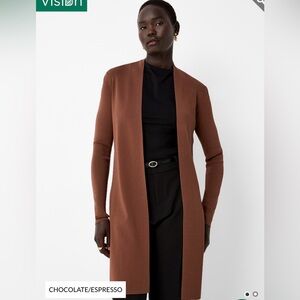 ☕️Simons NWT Elongated Open Cardigan in brown